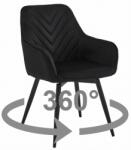  NANA360 VELVET fekete forgó étkezőszék