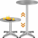 CASARIA Masă de bar reglabilă din aluminiu NERO, Ø60 cm, argintiu