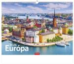 TopTimer Naptár, fali, TOPTIMER, "Európa (NKT09313U) - webpapir