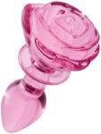 XR Brands BOOTY SPARKS - Rose Glass Anal Plug Small - Pink