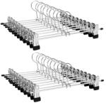 SONGMICS Fém nadrágtartó, 20 darabos szett, fekete és ezüst 31 cm széles (CRI003-20)