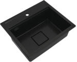 Gamma Quadro 5850, 1 rekeszes gránit mosogató 580x495x220 mm, fekete-arany, GMA-ZLE000232 (GMA-ZLE000232)
