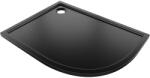 Mexen Flow, aszimmetrikus negyedkör alakú zuhanytálca, keskeny, balos, 90 x 80 cm, matt fekete, 46Q708090L (46Q708090L)