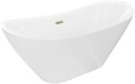 Mexen Lotos, szabadon álló kád 140 x 75 cm, fehér, arany fényes túlfolyó, 52051407700-50 (52051407700-50)