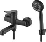 Kuchinox Atez, falra szerelhető kádcsaptelep kézizuhany készlettel, matt fekete, LAV-BTK_711D (LAV-BTK_711D)