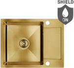 Laveo Marmara, 1 rekeszes rozsdamentes mosogató 570x440x200 mm, arany matt, LAV-SAM_G13T (LAV-SAM_G13T)