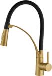 Kuchinox Olor, magas mosogató csaptelep rugalmas karral, fekete-arany matt, LAV-BKR_G78D (LAV-BKR_G78D)