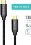 ColorWay USB-C kábel - USB3.2 - 20Gbps - PD100W - Gen2 - 5A 1m (CW-CBPDCC062-BK)