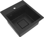 Gamma Quadro 4550, 1 rekeszes gránit mosogató 450x495x220 mm, fekete pettyes, GMA-ZLE000218 (GMA-ZLE000218)