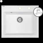 Laveo Tau, 1 rekeszes gránit mosogató 570x500x215 mm, fehér, LAV-SBT_610Y (LAV-SBT_610Y)