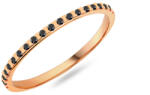 Női karikagyűrű fekete gyémántokkal 1, 2 mm, rosé arany IZKR022R-F-B