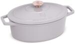 Berlinger Haus Oală din fontă emailată ovală cu capac 30 cm, 4.65L - Berlinger Haus Taupe Collection BH 6541, perfectă pentru cuptor, friptură și pâine