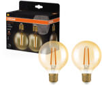OSRAM 2x Dekoratív LED izzó G80 Globe E27 7.2W = 60W 806lm 2400K Meleg 300° Szabályozható Vintage 1906 Osram (4099854137808)