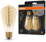 OSRAM 2x Dekoratív LED izzó ST64 Edison E27 4.8W = 37W 420lm 2200K Meleg 320° Izzószálas, Szabályozható Fényerősségű Vintage 1906 Osram (4099854147838)