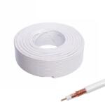  Koax kábel RG6, fehér színű, CCA, 100m/tekercs
