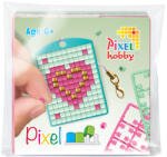 Pixelhobby 23123 Kulcstartó szett (színes kulcstartó alaplap + 3 szín) szívek (23123)