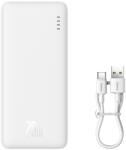 Baseus Airpow 20W 10000mAh Power Bank with Baseus Simple Series USB-A - USB-C 30 cm Cable, fehér