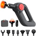 Suporto Pistol Masaj Premium SUPORTO F7 Pro, Aparat profesional Sportivi, Fizioterapeuti, Massage Gun pentru Detensionare și Tonifiere, Ameliorare Dureri Musculare, 4 Programe, 8 capete, Cap cu Incalzire, Bat Aparat de masaj