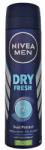 Nivea men dry fresh 150ml deodorant spray dual protect antibacterial-0%alcohol