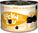 Lucky Lou 24x200g Lucky Lou Sterilized Szárnyas & marha nedves macskatáp