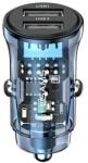USAMS C31 autós töltő 3A 2xUSB-A Gyors Töltés kék CC162CC02 (US-CC162)