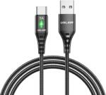 USLION Rugalmas töltőkábel 5A Type C LED, Uslion, mobiltelefonokhoz, adatátvitelhez és gyors telefontöltéshez, 1m, USB C, Quick Charge 3.0, fekete (283786742528)