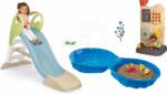 Smoby Set tobogan cu joc de apă și perete de joacă cu activități Toboggan GM Slide Life Smoby lungimea suprafeței de alunecare 150 cm și nisipar cu două părți Scoică (SM820509-19)