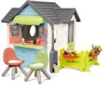Smoby Căsuță cu restaurant și magazin cu scăunele Chef House Life Smoby extensibil cu grădină (SM810256-M) Casuta pentru copii