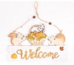  IRIS fa kopogtató "welcome" felirat, 2 mókus, kosárban tökök 22 x 14cm (065840)