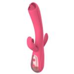 Mokko Toys Vibrator Iepuras Leila, Vibrating&Licking, Silicon, USB, Roz, 22 cm, Mokko Toys, Good Vibes Vibrator