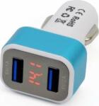 AMiO Szívargyújtós USB töltő 2x és Voltmérő (0501028) (4108-uniw) (4108-uniw)