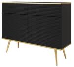 ArtPS BIJOU KSZ-107 MDF fiókos komód | fekete / arany lábak