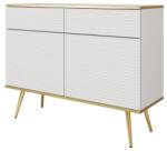 ArtPS BIJOU KSZ-107 MDF fiókos szekrény | fehér / arany lábak