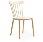 CHAIRS-CS Scaune terasă din plastic si picioare din lemn HRC 595 Bej