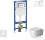 Geberit Duofix falra szerelhető WC szett, Duravit Me By Starck WC soft close ülőkével, Geberit Sigma 30 fehér/fényes króm nyomólappal SANI11CP3113 (SANI11CP3113)