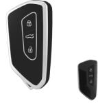  Volkswagen 3 gombos smart kulcs TPU tok fekete ezüst (TVW060EFK)