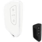 Skoda 3 gombos smart kulcs TPU tok fehér ezüst (TVW060EFH)