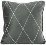 Takoy PIERRE CARDIN Francia bársony díszpárnahuzat MARGO rombusz alakú hímzéssel és díszes szegéllyel