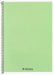 Fortuna Spirálfüzet vonalas FORTUNA Monocolor A/5 70 lapos pasztell zöld