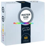 MISTER SIZE 53 ultra vékony óvszer 36 db, 53x180 mm, síkosított, kiváló, prémium minőségű