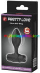 Pretty Love Vibra Butt Plug Black, 2, 7 cm átmérőjű, vibrátoros záróizom tágító
