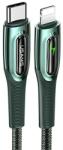 USAMS Fonott USB-C - Lightning Okos Áramtalanító 20W PD Kábel 1.2m sötétzöld SJ