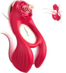SuperLove Perfect Clitoris & Balls Vibrating Ring Red Inel pentru penis