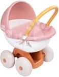 Smoby Mély babakocsi textillel Pram Soft Baby Nurse Smoby 42 cm játék babának 54 cm magas ergonómikus tolókarral 18 hó-tól (SM220395)
