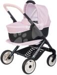 Smoby Kombinált babakocsi Puschair Pink Maxi Cosi&Quinny Smoby mály sportos és horodzható mózeskosár 42 cm játékbabának 64 cm tolókarral (SM253121)