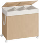 Songmics Home Szennnyestartó, 3 részes, nagy méretű 140 liter, gurulós rattan (LCB602N01)