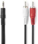 Nedis sztereó audio kábel 3.5mm jack apa - 2x RCA apa 10m, fekete - CAGL22200BK100