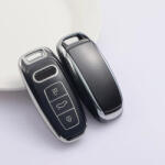  Audi 3 gombos smart kulcs TPU tok fekete ezüst (TAU015EFK)