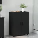 vidaXL Шкаф за баня Черно 60 x 35 x 80 см Инженерно дърво & Метал (883305)
