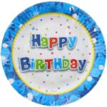 Godan Set de 6 farfurii din carton cu inscripție Happy Birtday - albastru (PF THBN7)